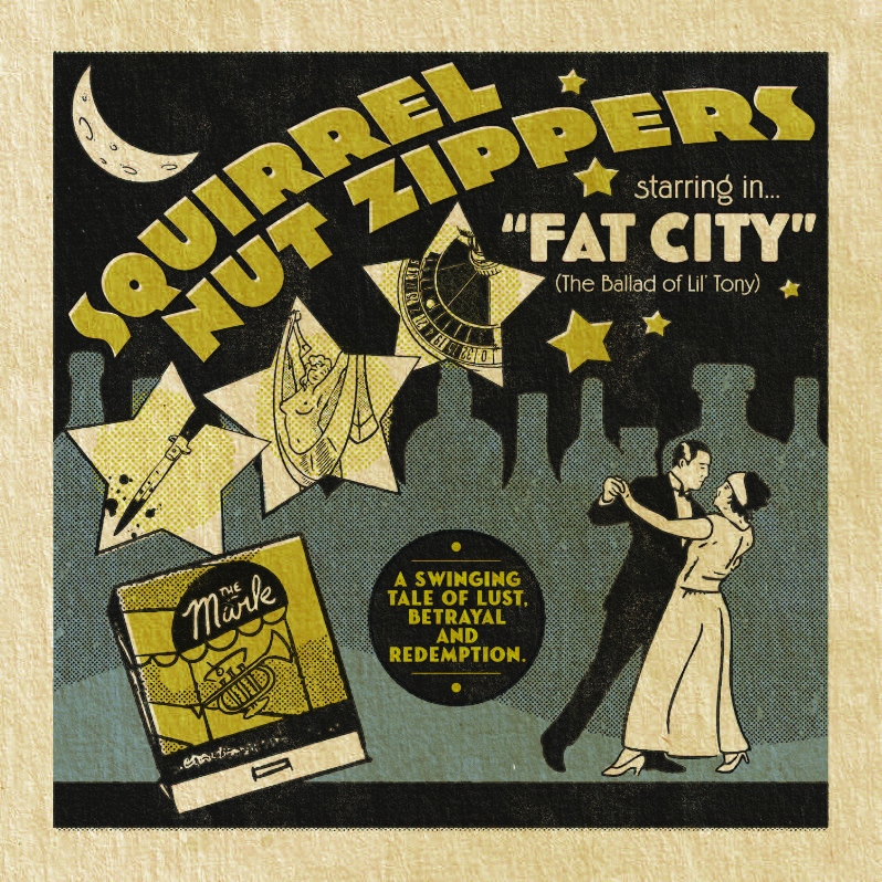 Product Description: "I first conceived of the Squirrel Nut Zippers starring in Fat City thirty years ago while recording in Metairie, Louisiana. I learned the city had attempted to rebrand its entertainment district as "Fat City"—a cut-rate alternative to the French Quarter. Though the rebranding failed, I was haunted by the image of a place trying to be something it wasn't. I spent my time there absorbing the shabby melodramas unfolding within the fading nightclubs and strip clubs.</br></br>Fast-forward to 2025: I began weaving decades of material into a long-form recording—part Beggar’s Opera, part literary narrative, and rooted in jazz and cabaret. The central character, Lil Tony, is based on my grandfather, Tony Malvezzi. He began the 20th century as a bootlegger and juke joint operator before becoming a post-WWII big band promoter at venues like the Peabody in Memphis and the Old Absinthe House in New Orleans. The stories within Fat City are drawn directly from his memories.</br></br>To capture the proper intrigue, we recorded while on tour with the SNZ Christmas Caravan in December 2025. We set up microphones in historic spaces like Turner Hall and the Stoughton Opera House, utilizing the natural acoustics of these lovely old theaters.</br></br>The result is a sprawling musical narrative—part fiction, part non-fiction, and part autobiography. It showcases the full scope of the Zippers' dedication to theater and craft. I hope it brings joy and mystery to our fans, past and present.</br></br>Toujours gai, kid, toujours gai!"</br></br>Jimbo Mathus Holiday Inn | Kearney, Nebraska December 17, 2025</br> Squirrel Nut Zippers - Fat City